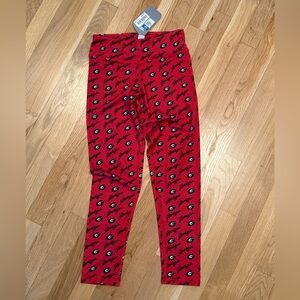 Vibrant Red “G” Patterned Kids Leggings
